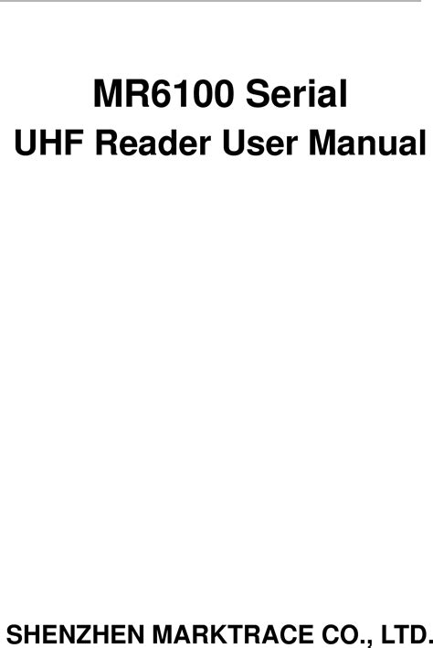 mr61xx uhf rfid reader|MARKTRACE MR6121E USER MANUAL Pdf Download.